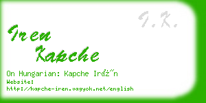 iren kapche business card